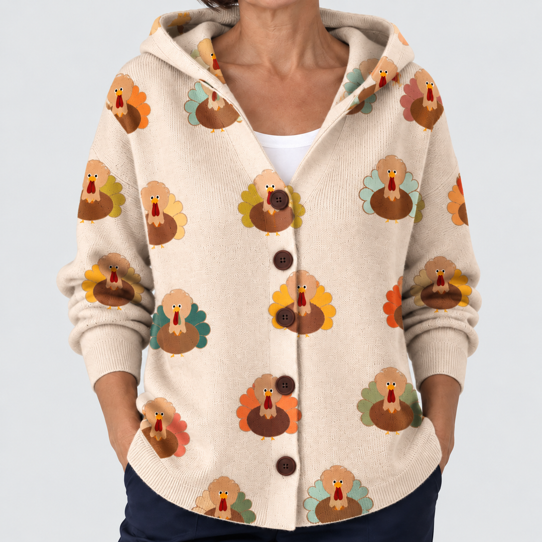 Cardigan Confort à Capuche en Maille