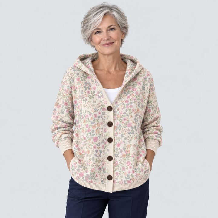Cardigan Confort à Capuche en Maille