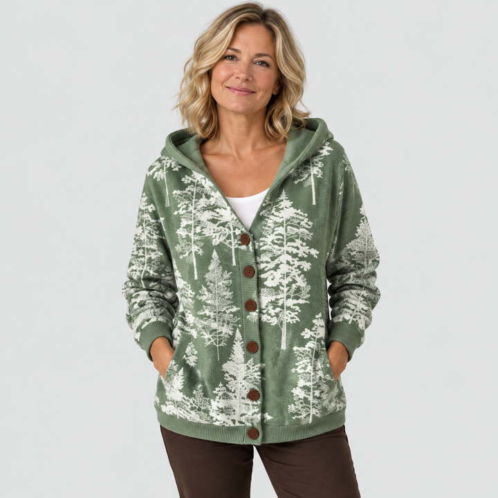 Cardigan Confort à Capuche en Maille