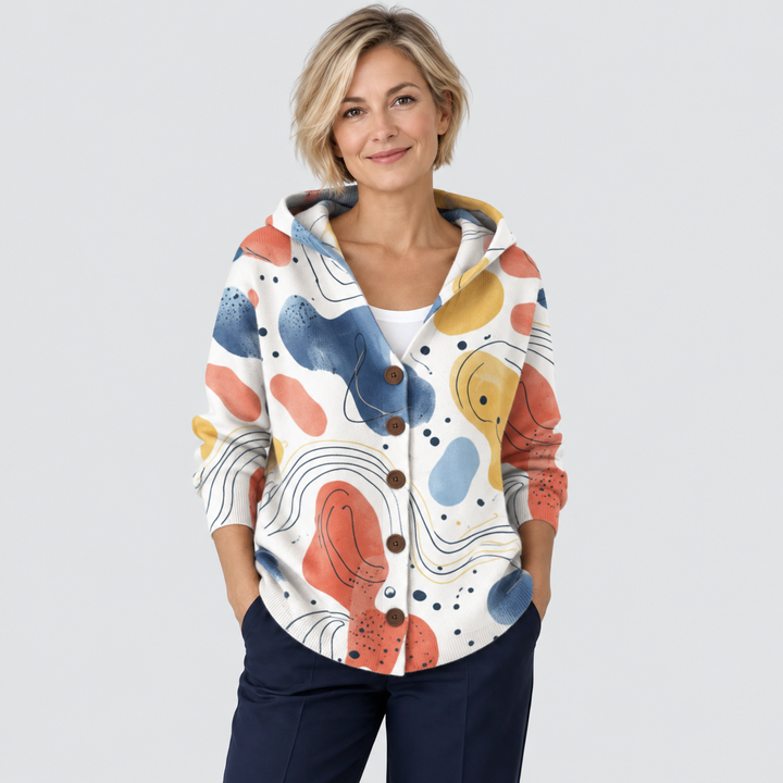 Cardigan Confort à Capuche en Maille
