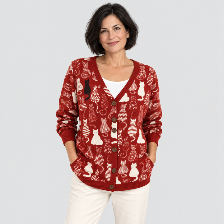 Cardigan en Maille Confortable Boutonné
