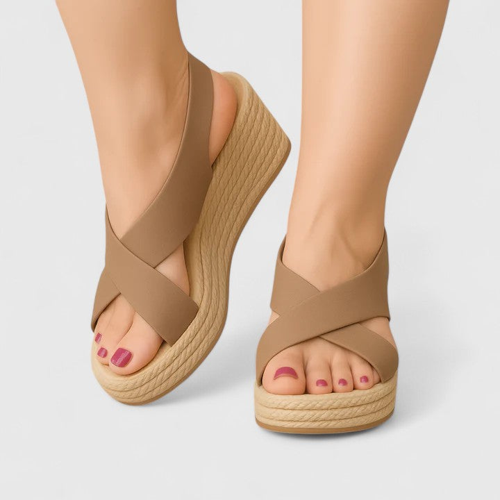 Bellany - Sandales compensées croisées