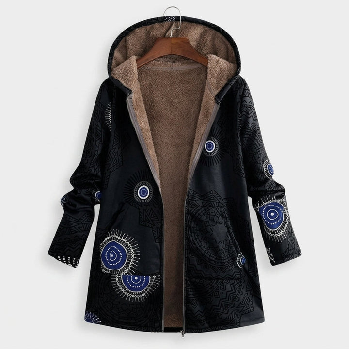 Adèle - Veste sherpa à motif ethnique