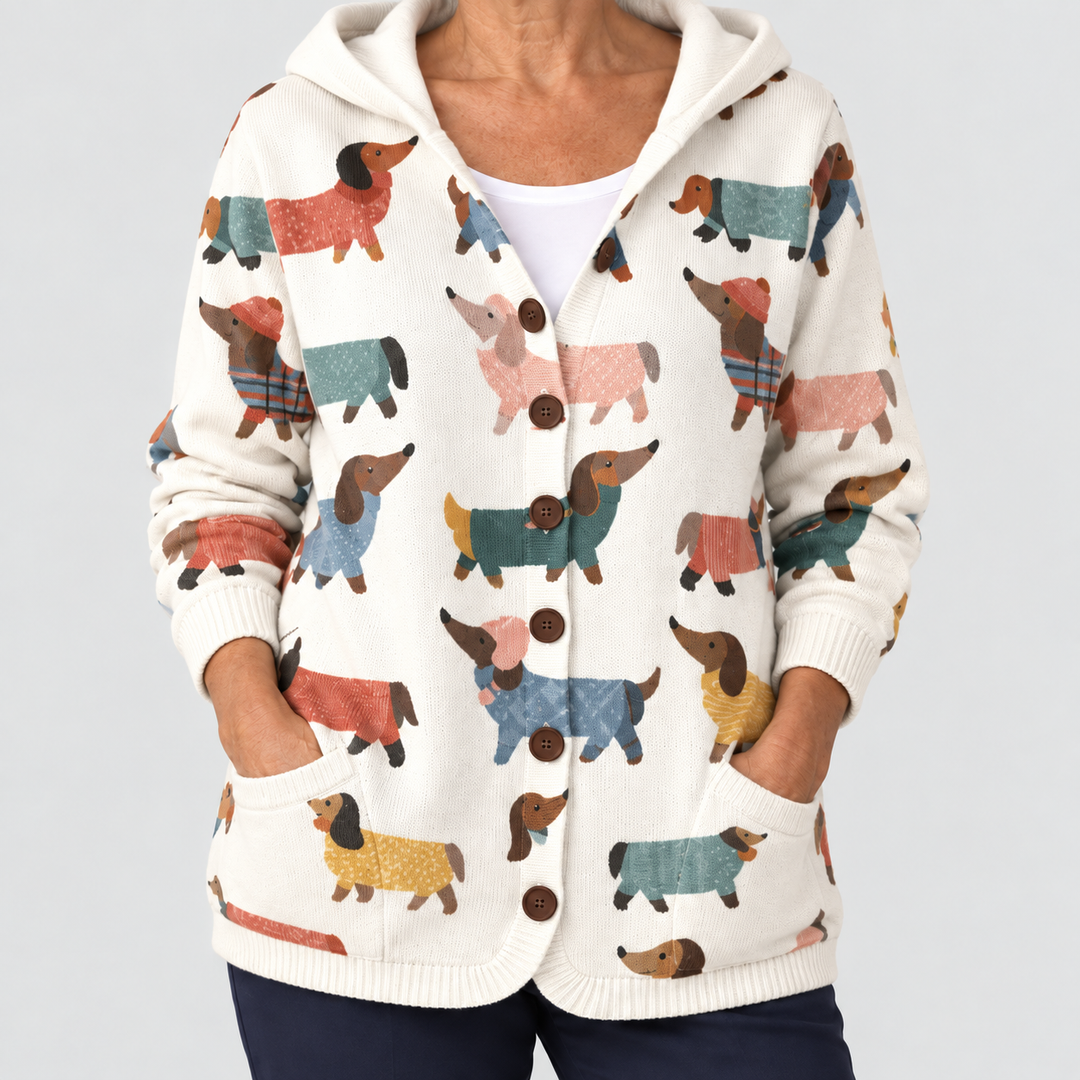 Cardigan Confort à Capuche en Maille