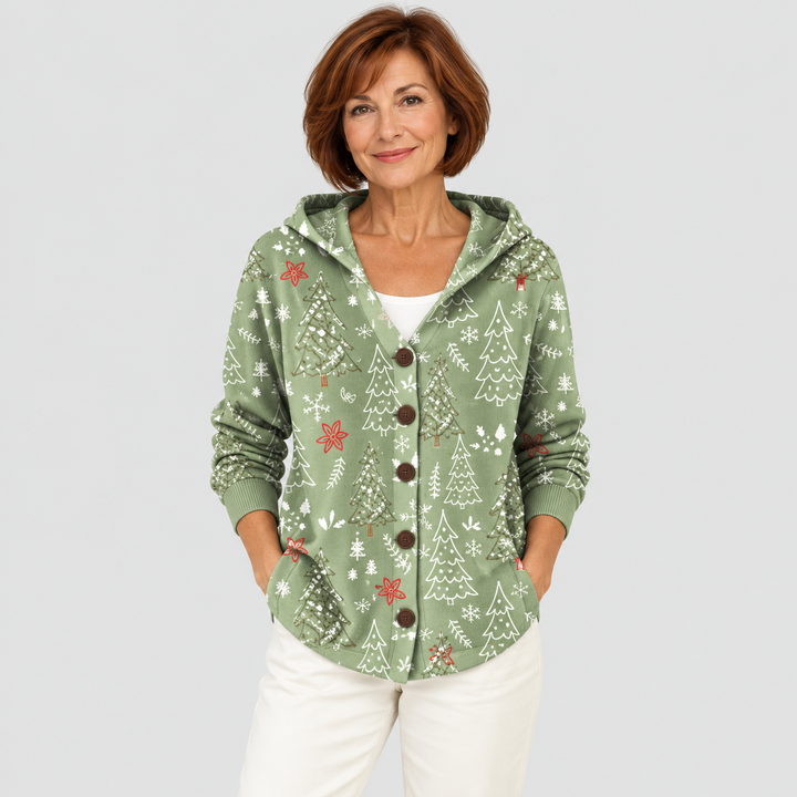 Cardigan Confort à Capuche en Maille