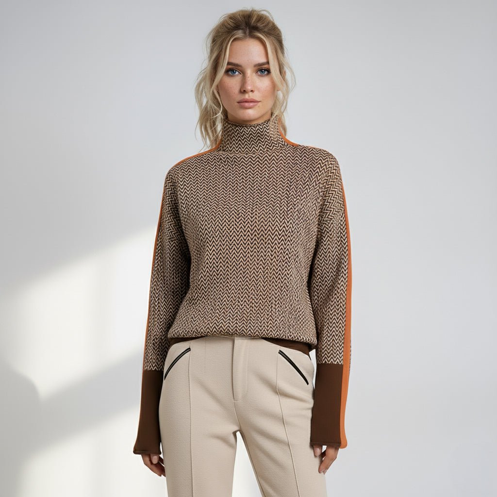 Elara - Col Roulé Chic Rayé