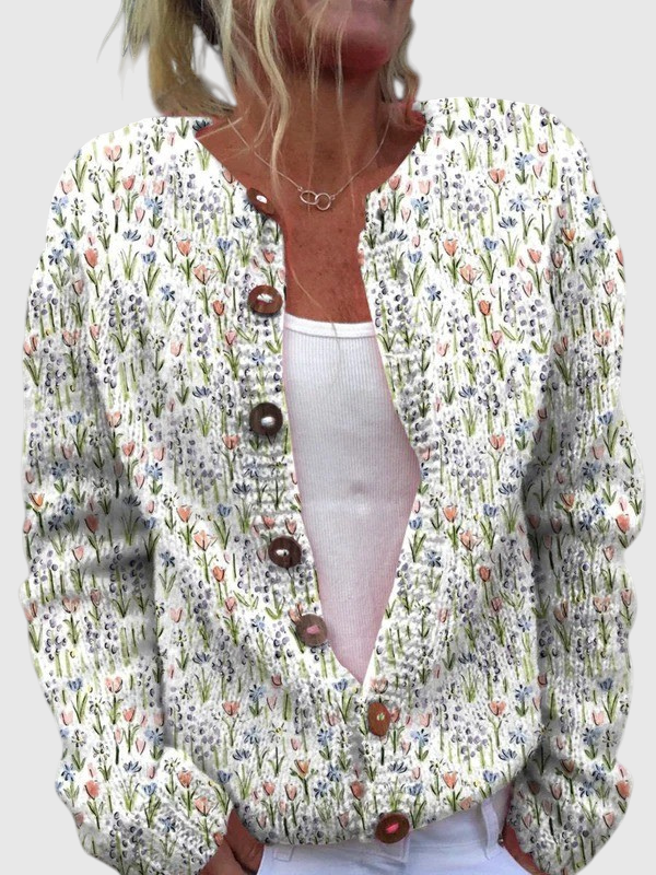 Concetta™ | Cardigan Tricot Vintage Fleurs